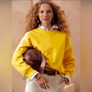 Banana Republic Yellow Crewneck Cropped Sweatshirt